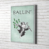 BLEND813 - Ballin'- • Wall art for Office or Home • Monopoly Pennybags Canvas Print • Motivational Wall Art